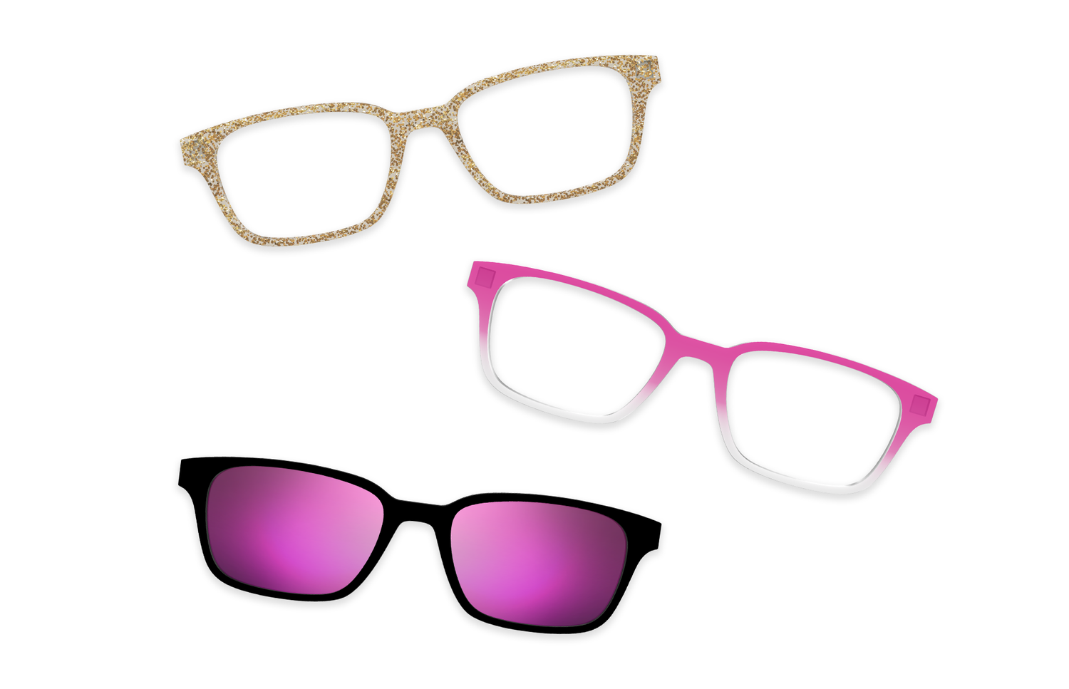 Pink Glitter Clear - Set - Product Image 7 - Pair Eyewear