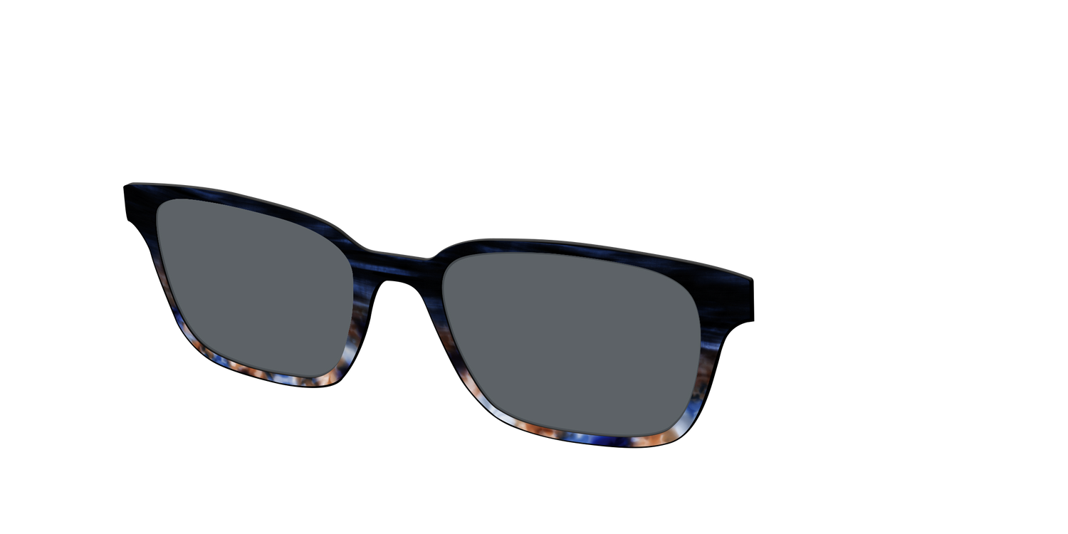 The Polarized Blue Horn Tortoise Sun Top - Angle Top Image - Pair Eyewear