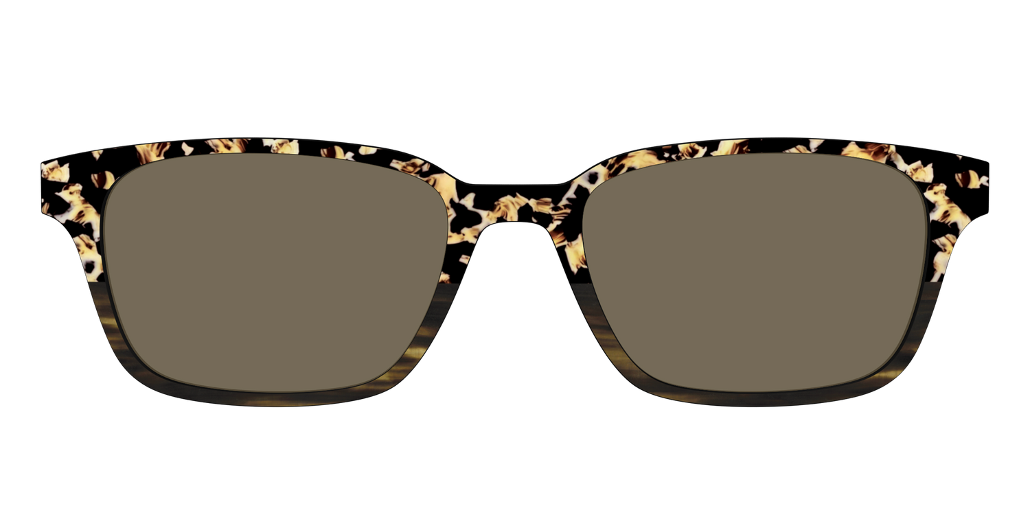 The Polarized Caramel Tortoise Horn Split Sun Top - Front Top Image - Pair Eyewear