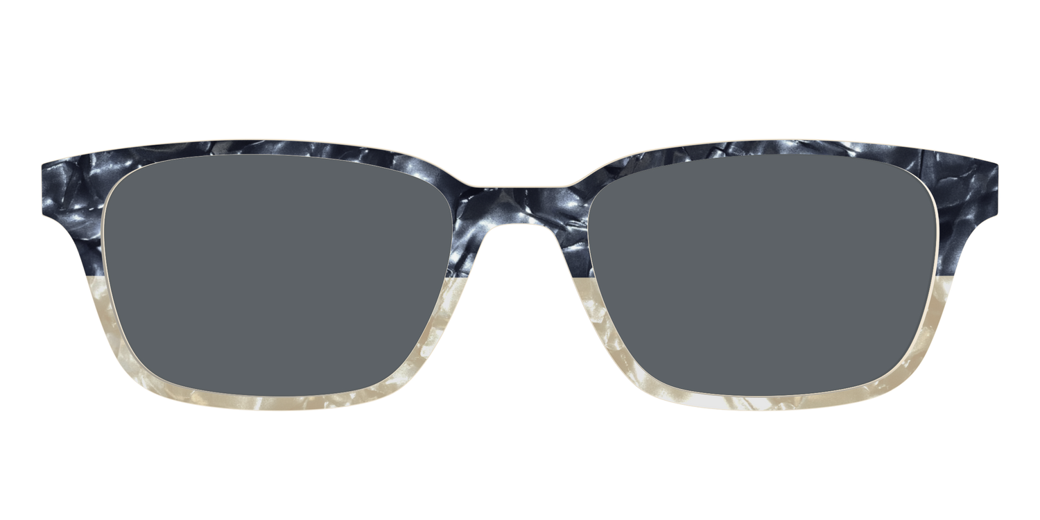 The Polarized Navy to Taupe Pearl Split Sun Top - Front Top Image - Pair Eyewear