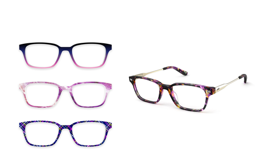 The Finley - Purple Confetti Tortoise Acetate Gold Metal - Pair Eyewear