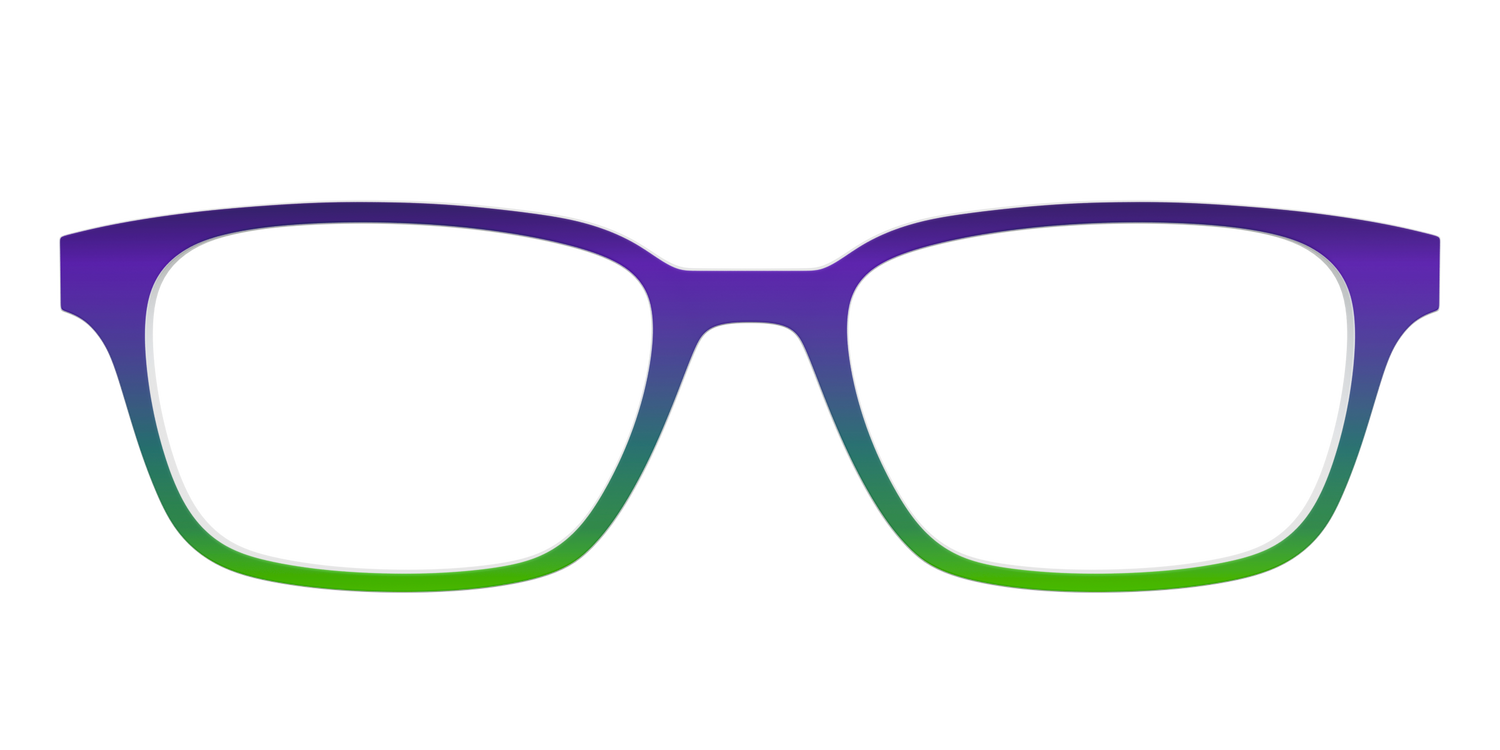 The Ultra Violet to Bright Green Gradient - Front Top Image - Pair Eyewear