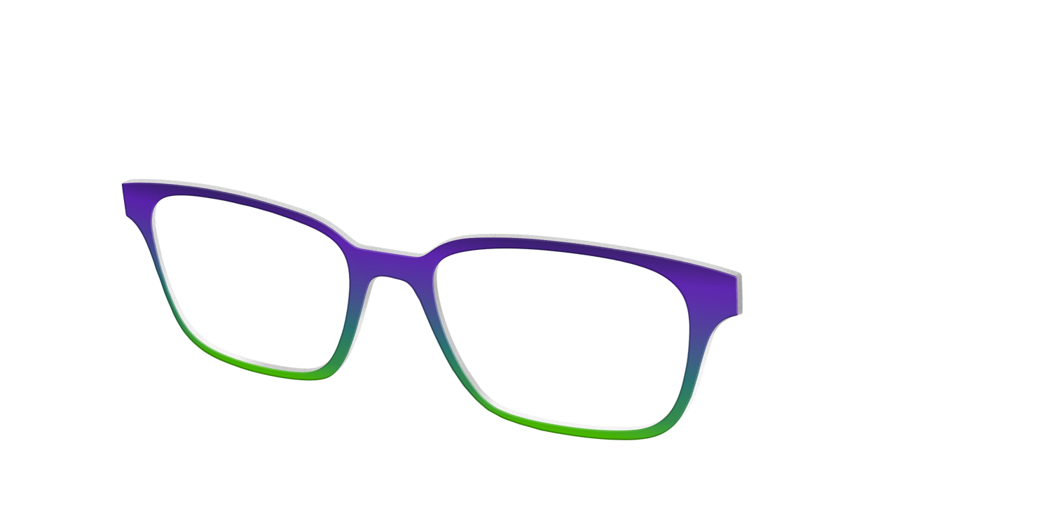 The Ultra Violet to Bright Green Gradient - Angle Top Image - Pair Eyewear