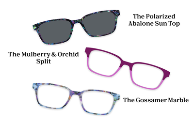 The Finley - Violet Pearlized Gradient Acetate Rose Gold Metal - Pairing Set - Pair Eyewear