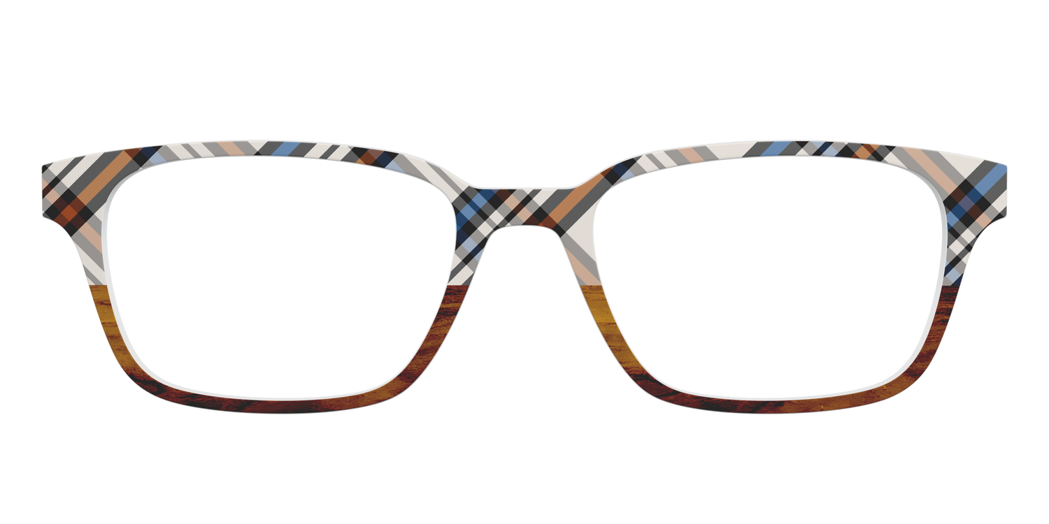 The Wood Split Plaid - Front Top Image - Pair Eyewear
