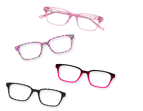 The Finley - Pink Glitter Clear - Pair Eyewear