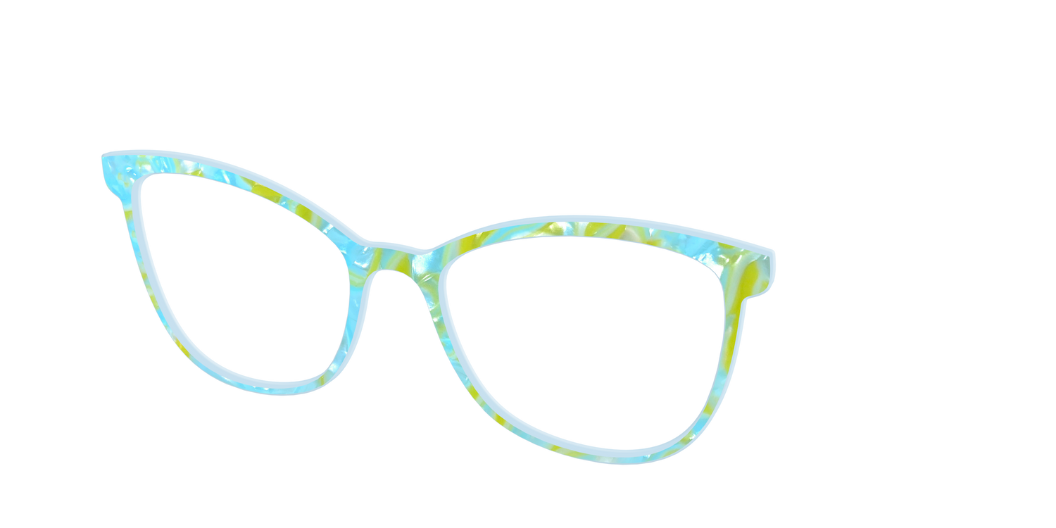 The Blue Lemonade Pearl Marble - Angle Top Image - Pair Eyewear