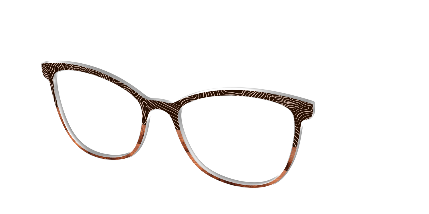 The Cabin Woodgrain Split - Angle Top Image - Pair Eyewear