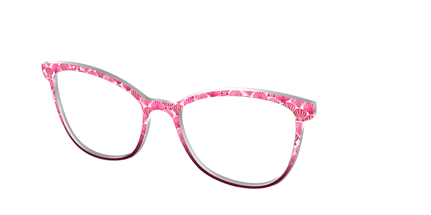 The Cerise Shell Scallop - Angle Top Image - Pair Eyewear