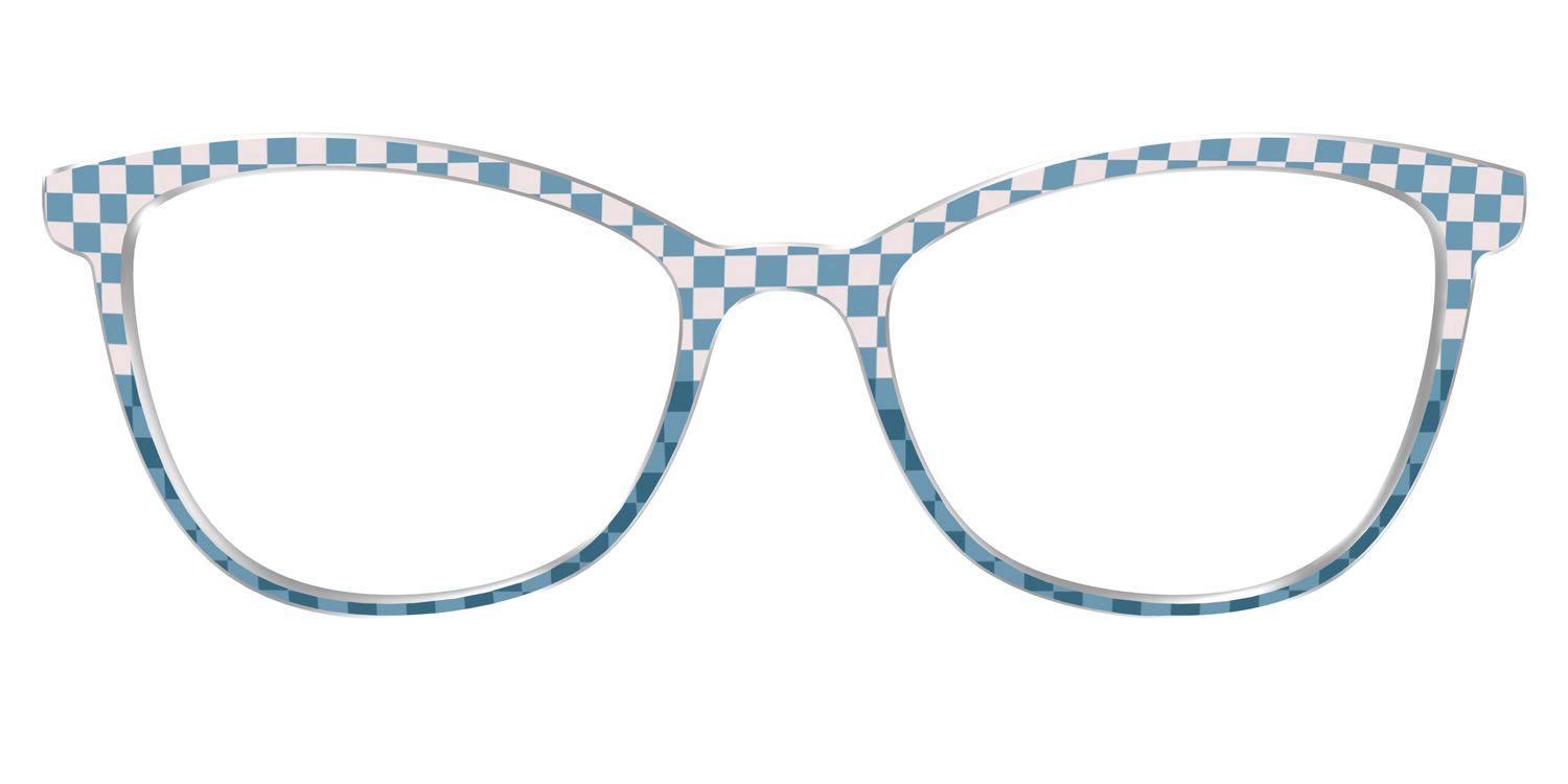 The Cerulean Check Split - Front Top Image - Pair Eyewear