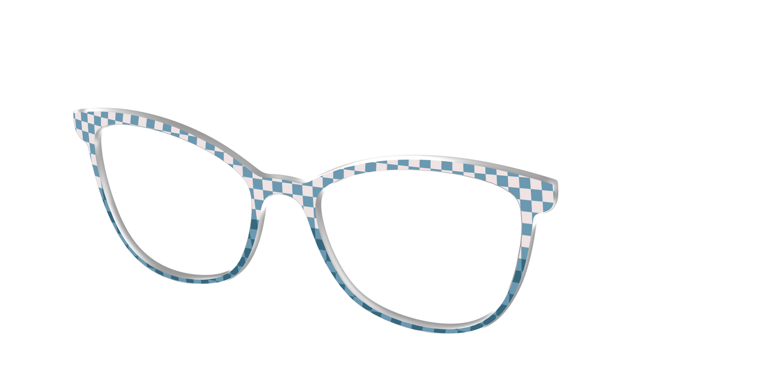 The Cerulean Check Split - Angle Top Image - Pair Eyewear