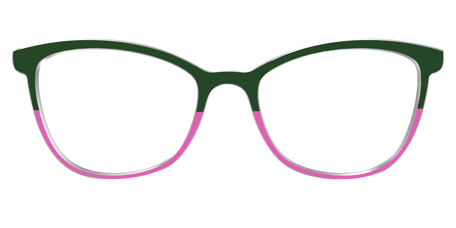 The Emerald and Flamingo Split - Front Top Image - Pair Eyewear