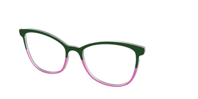 The Emerald and Flamingo Split - Angle Top Thumbnail - Pair Eyewear