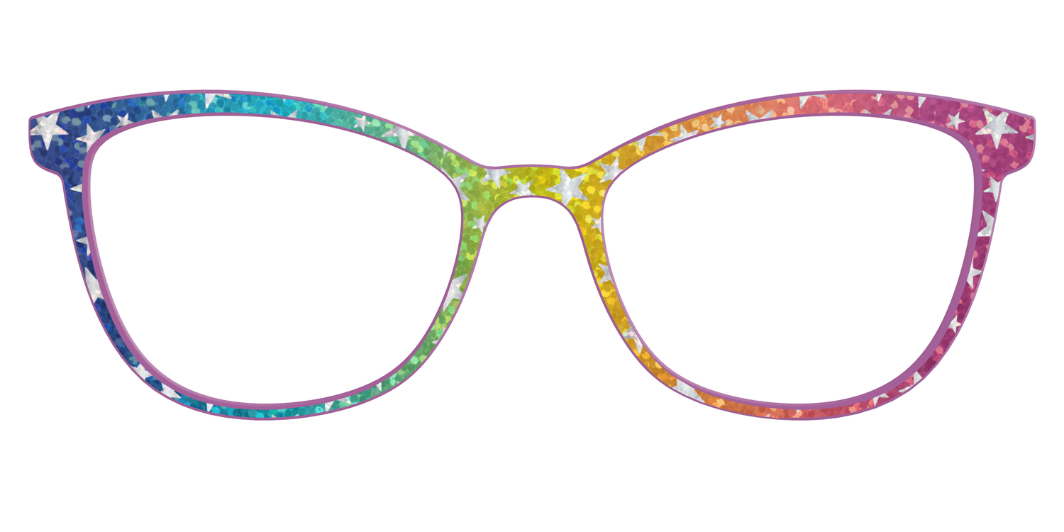The Iridescent Rainbow Stars - Front Top Image - Pair Eyewear