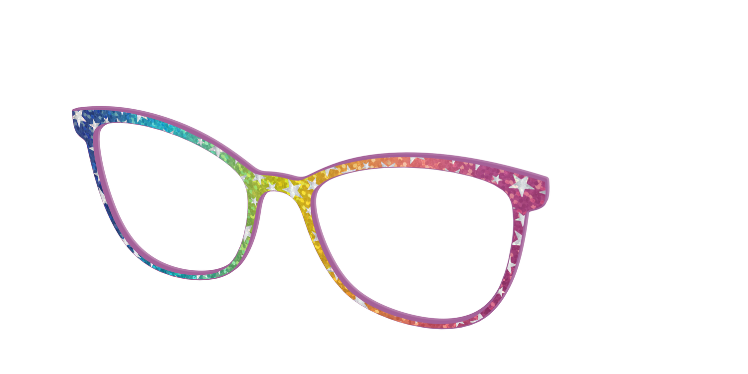 The Iridescent Rainbow Stars - Angle Top Image - Pair Eyewear