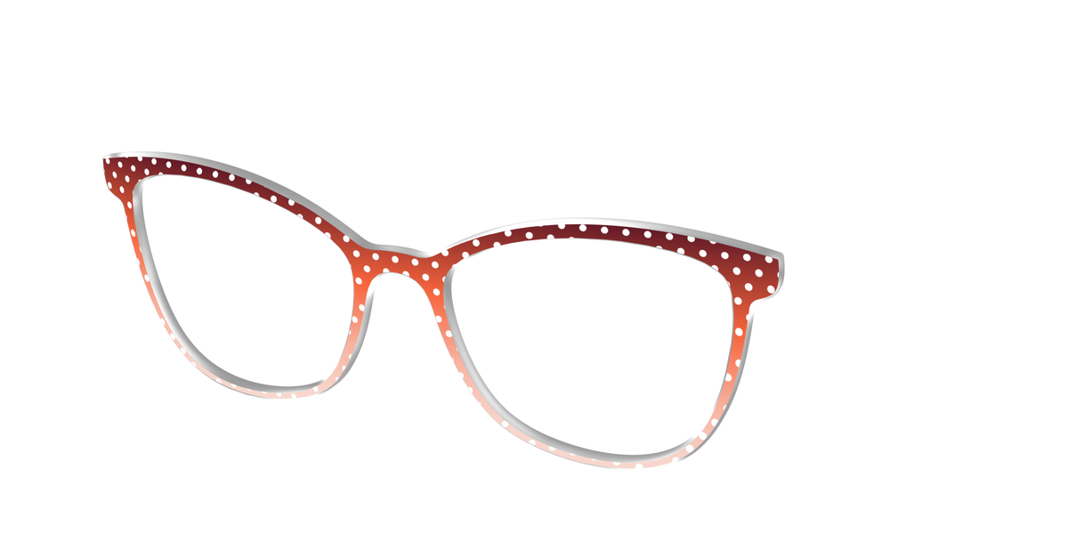 The Maroon to Blush Gradient Polka Dot - Angle Top Image - Pair Eyewear