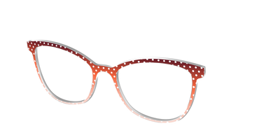 The Maroon to Blush Gradient Polka Dot - Angle Top Thumbnail - Pair Eyewear