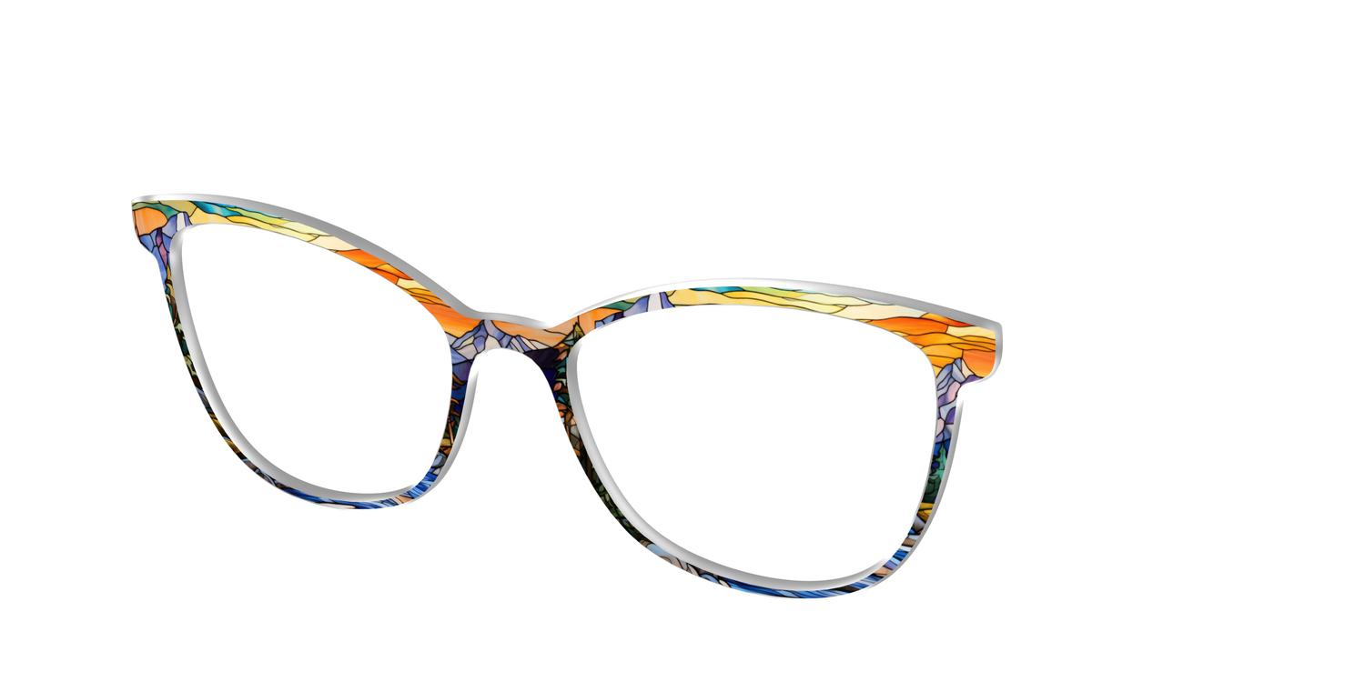 The Mountainscape Stained Glass - Angle Top Image - Pair Eyewear