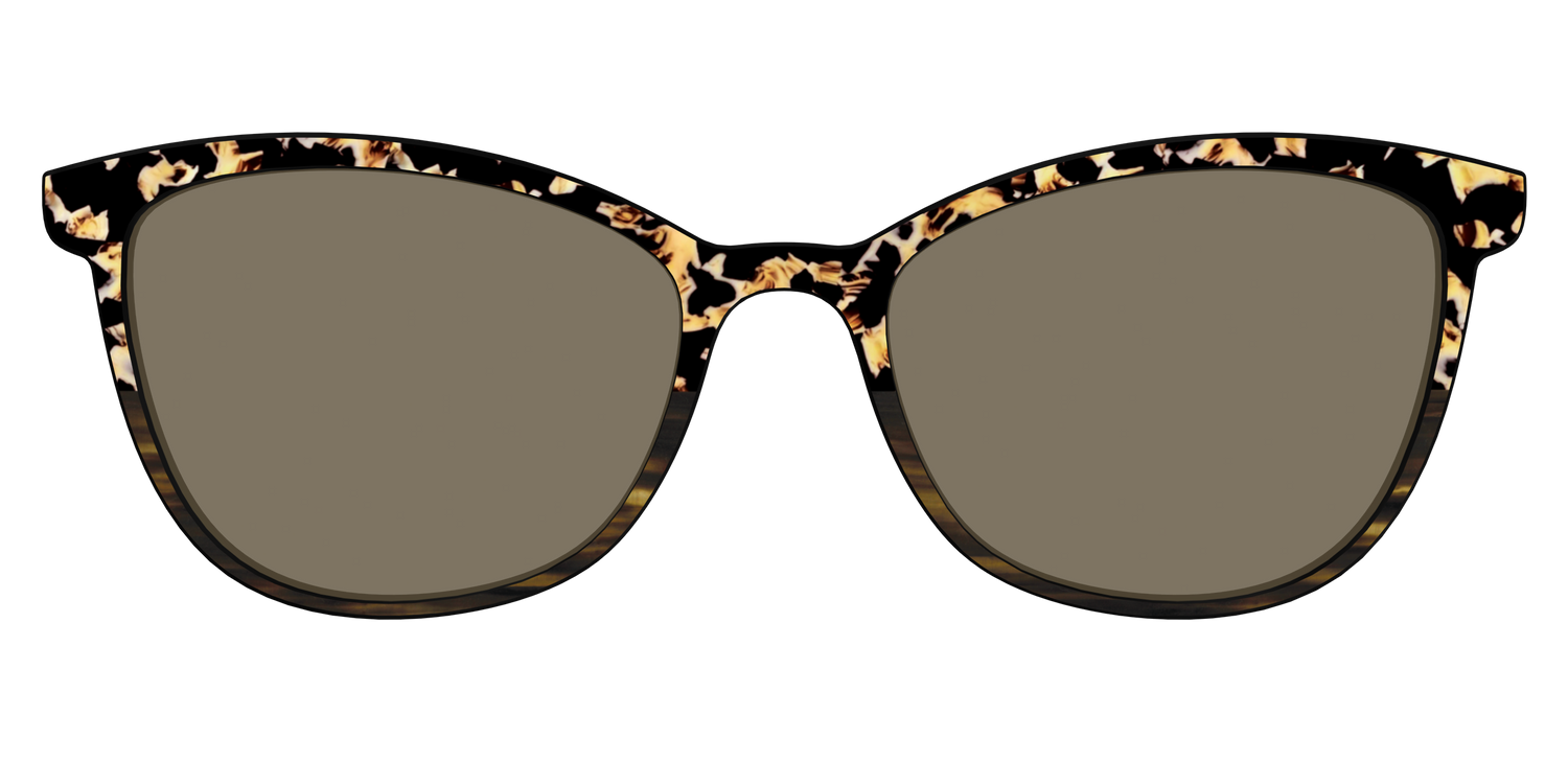 The Polarized Caramel Tortoise Horn Split Sun Top - Front Top Image - Pair Eyewear