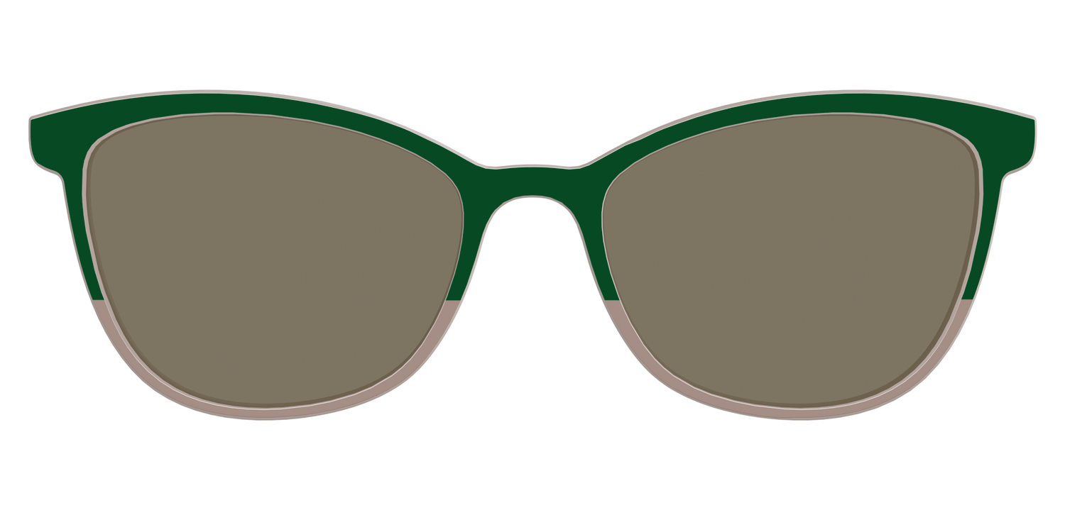 The Polarized Cedar & Sap Crystal Split Sun Top - Front Top Image - Pair Eyewear