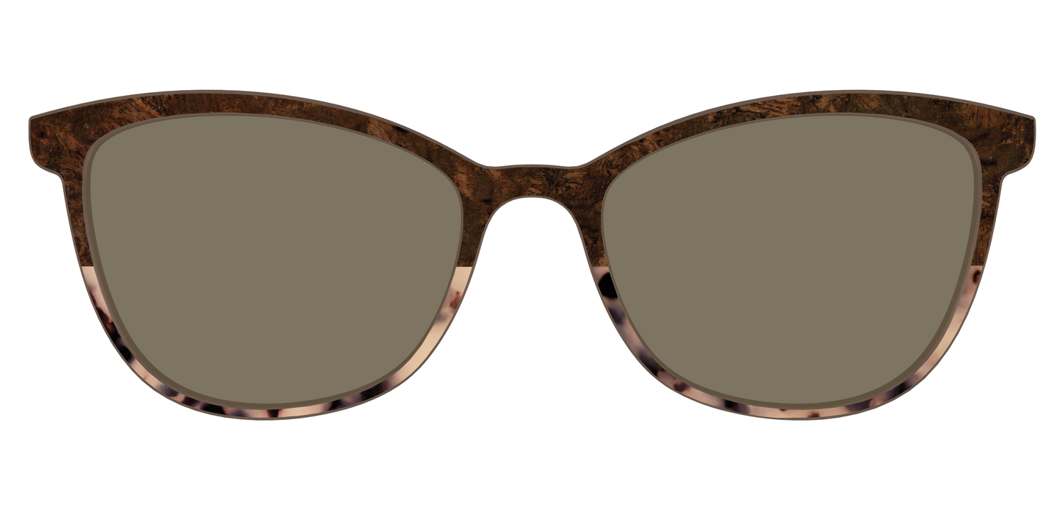 The Polarized Dark Oak Tortoise Split Sun Top - Front Top Image - Pair Eyewear