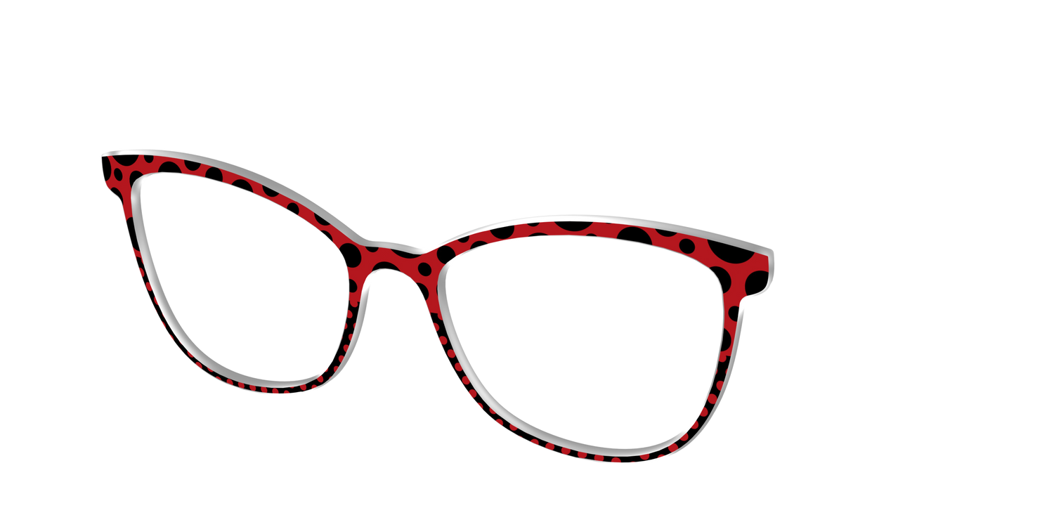 The Red Spotted Split - Angle Top Image - Pair Eyewear