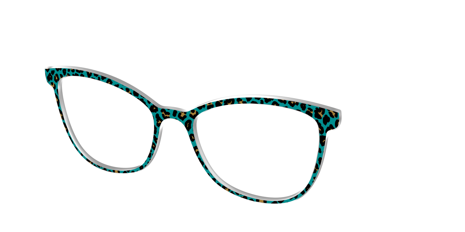 The Teal Leopard - Angle Top Image - Pair Eyewear