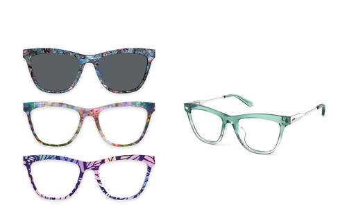 The Harper - Teal Pearlized Gradient Acetate Silver Metal - Pair Eyewear