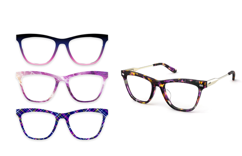 The Harper - Purple Confetti Tortoise Acetate Gold Metal - Pair Eyewear