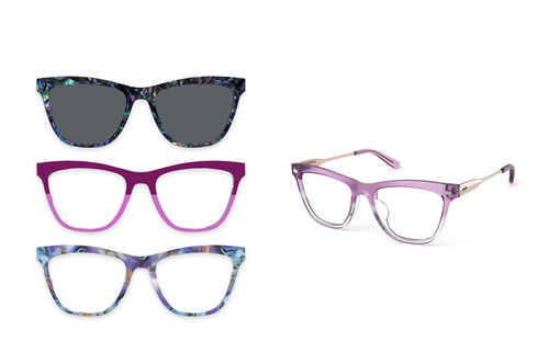 The Harper - Violet Pearlized Gradient Acetate Rose Gold Metal - Pair Eyewear