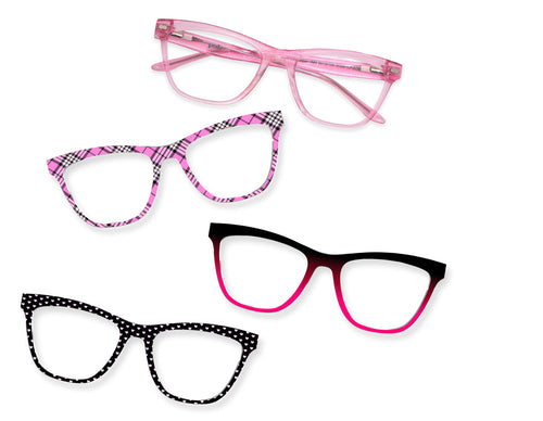 The Harper - Pink Glitter Clear - Pair Eyewear