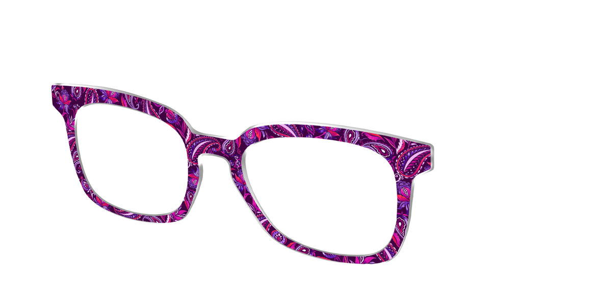 The Aubergine Paisley - Angle Top Image - Pair Eyewear