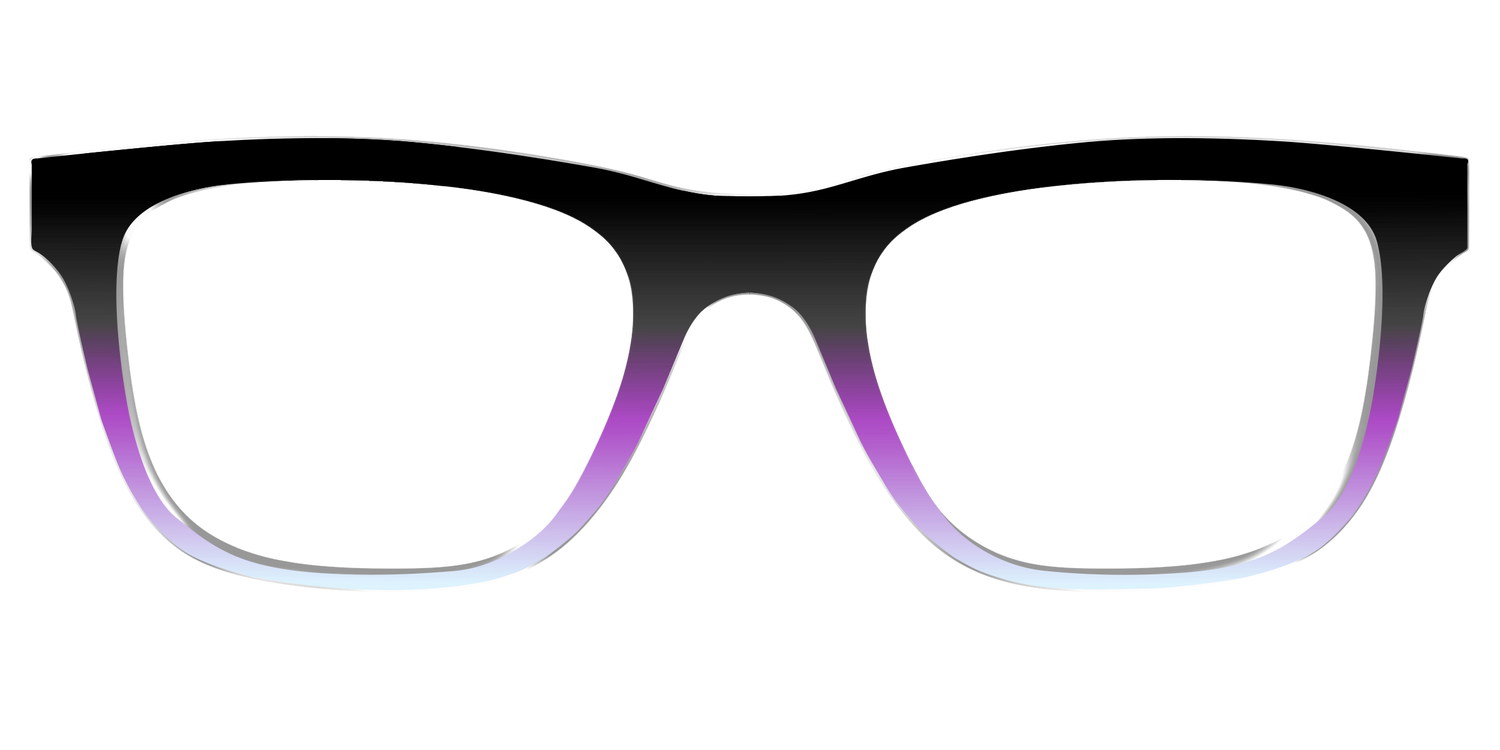 The Black to Pale Periwinkle Gradient - Front Top Image - Pair Eyewear