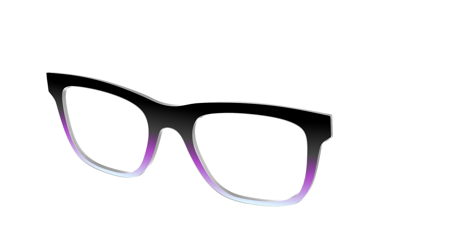 The Black to Pale Periwinkle Gradient - Angle Top Image - Pair Eyewear