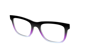 The Black to Pale Periwinkle Gradient - Angle Top Thumbnail - Pair Eyewear