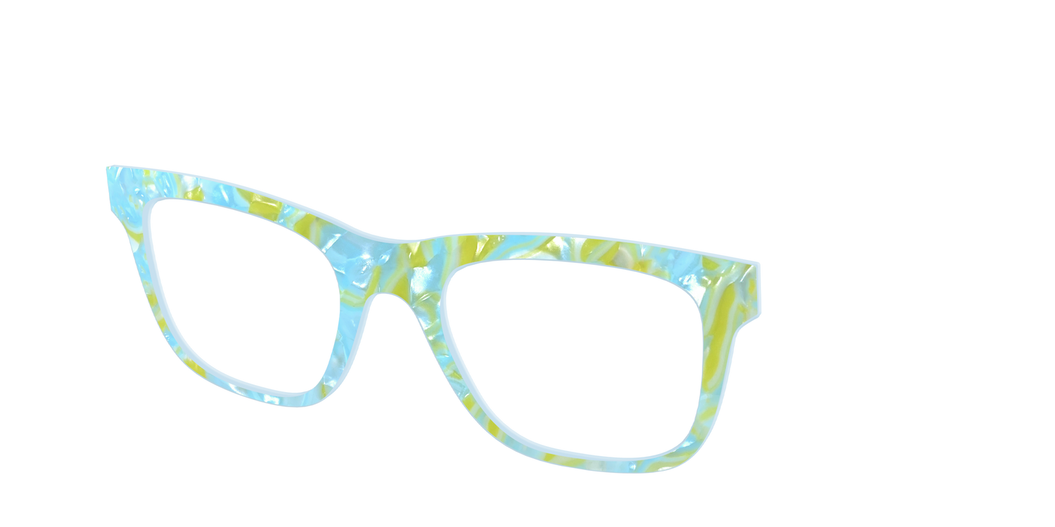 The Blue Lemonade Pearl Marble - Angle Top Image - Pair Eyewear