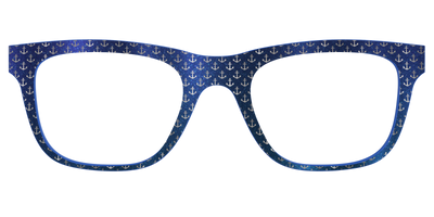 The Blue Shimmer with Silver Foil Anchors - Front Top Thumbnail - Pair Eyewear