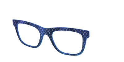 The Blue Shimmer with Silver Foil Anchors - Angle Top Thumbnail - Pair Eyewear