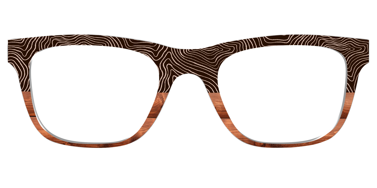 The Cabin Woodgrain Split - Front Top Image - Pair Eyewear