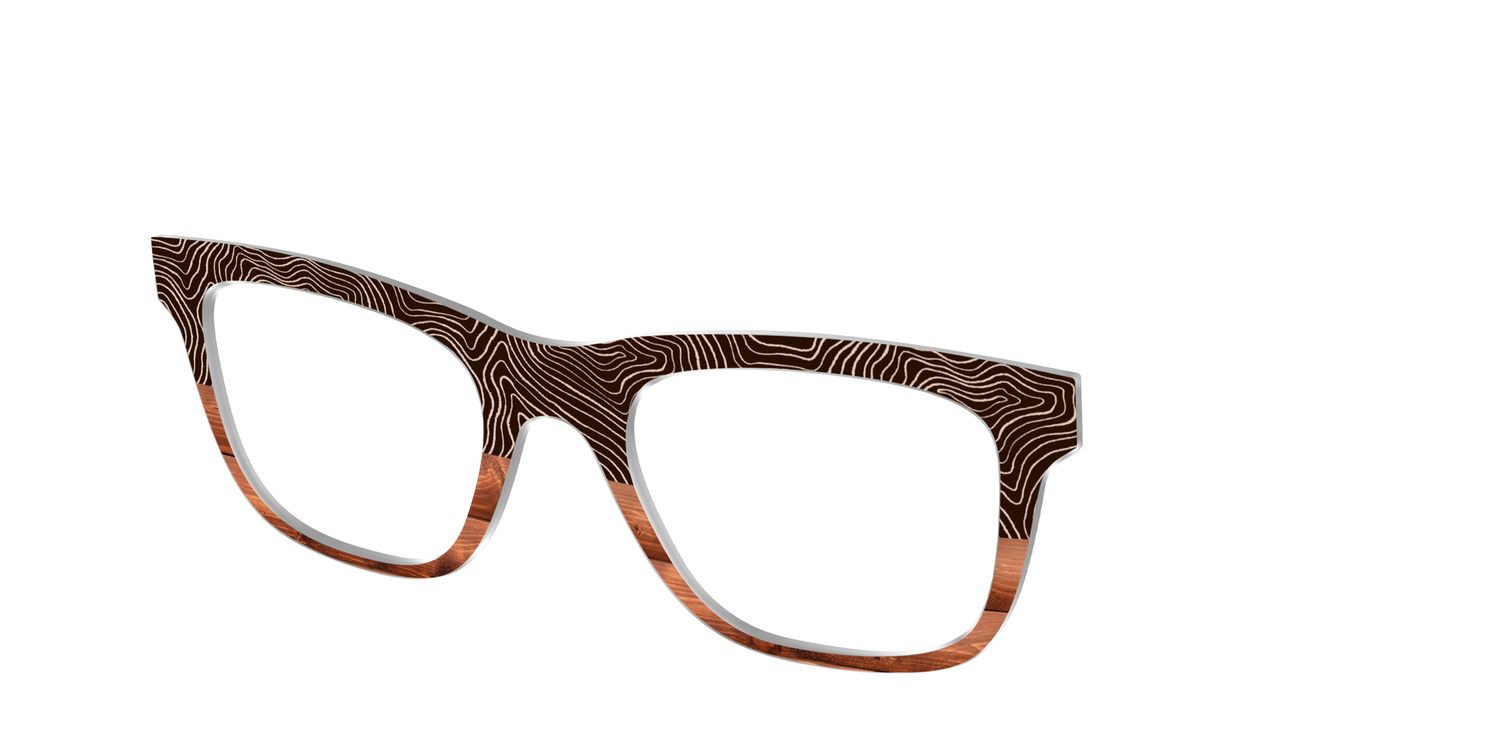 The Cabin Woodgrain Split - Angle Top Image - Pair Eyewear