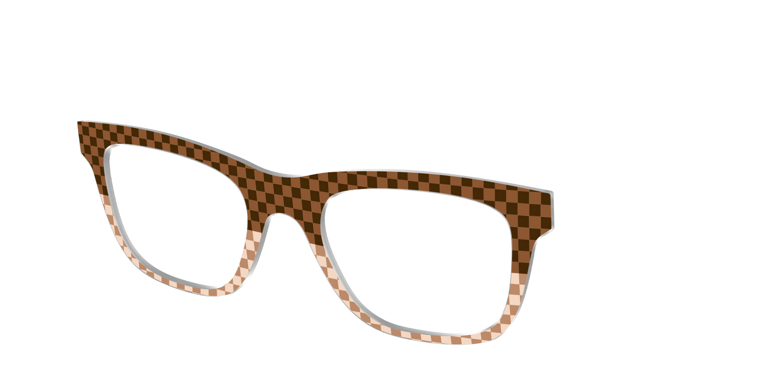 The Cappuccino Check Split - Angle Top Image - Pair Eyewear