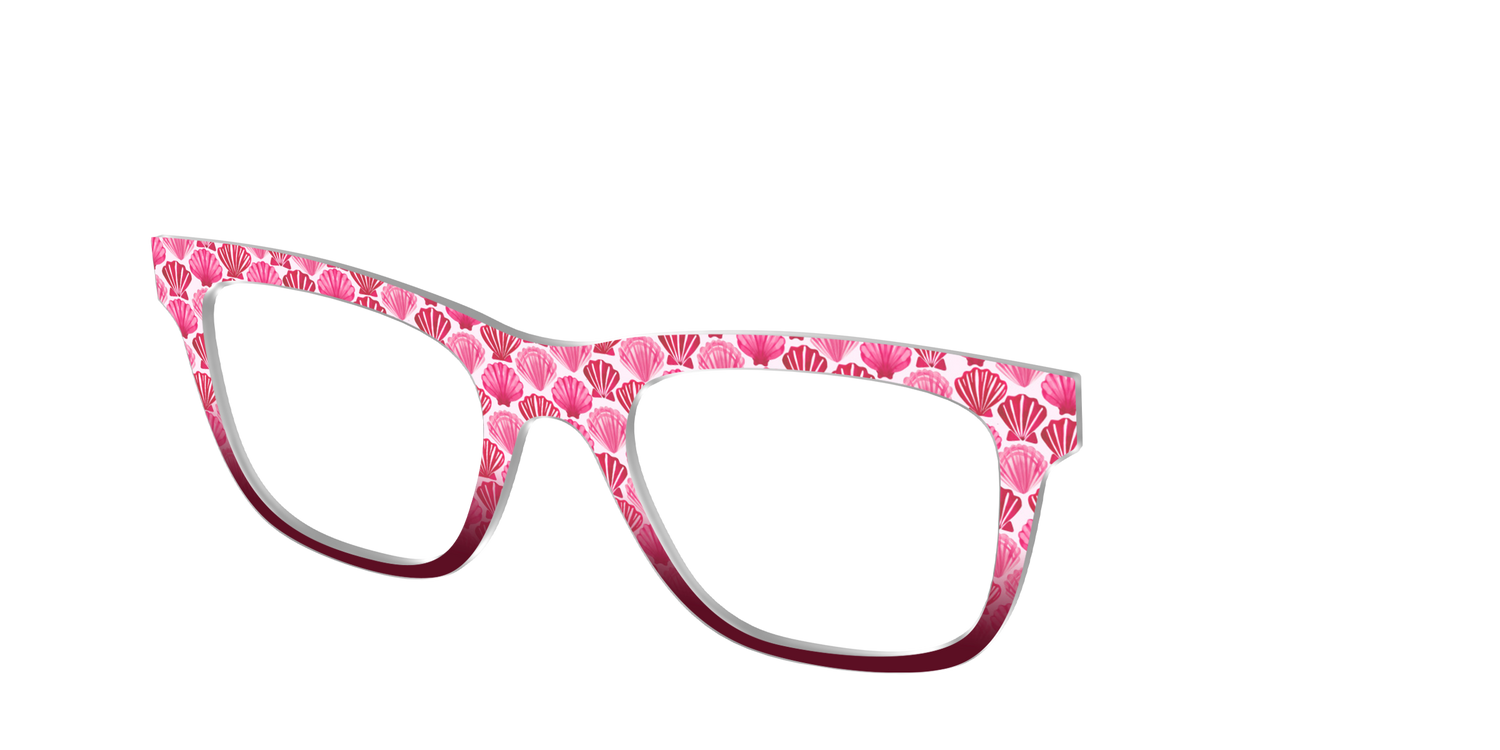 The Cerise Shell Scallop - Angle Top Image - Pair Eyewear