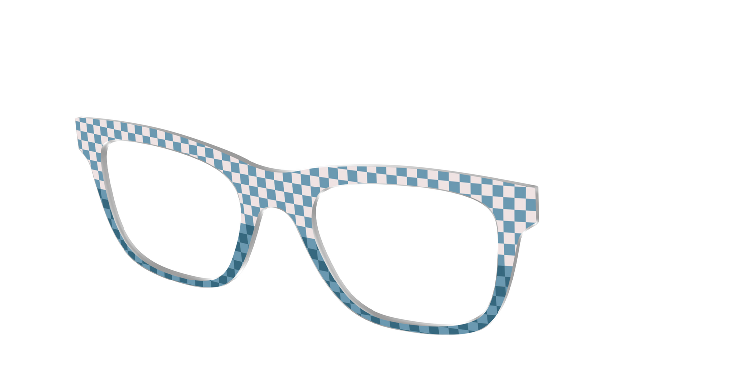 The Cerulean Check Split - Angle Top Image - Pair Eyewear