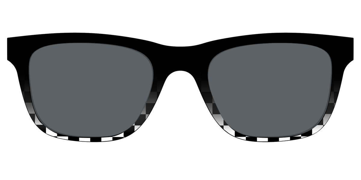 The Polarized Checkerboard Fade Sun Top - Front Top Image - Pair Eyewear