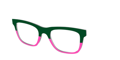 The Emerald and Flamingo Split - Angle Top Thumbnail - Pair Eyewear