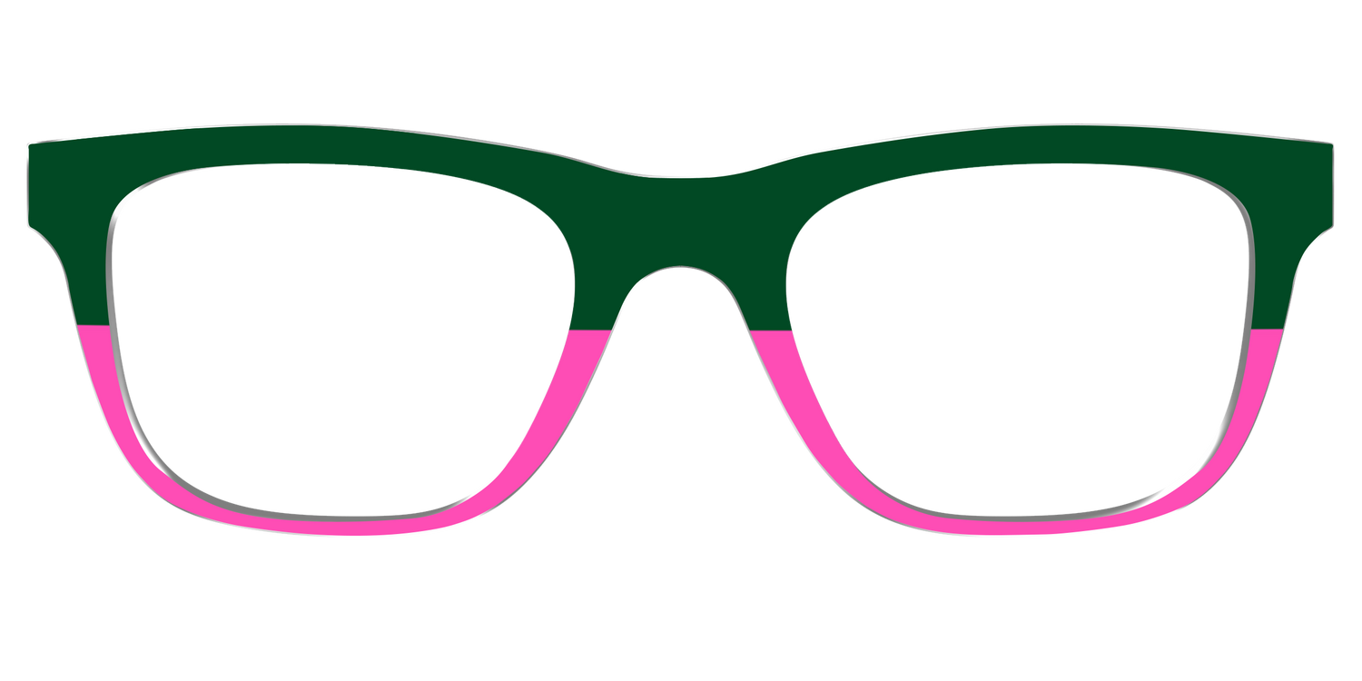 The Emerald and Flamingo Split - Front Top Image - Pair Eyewear