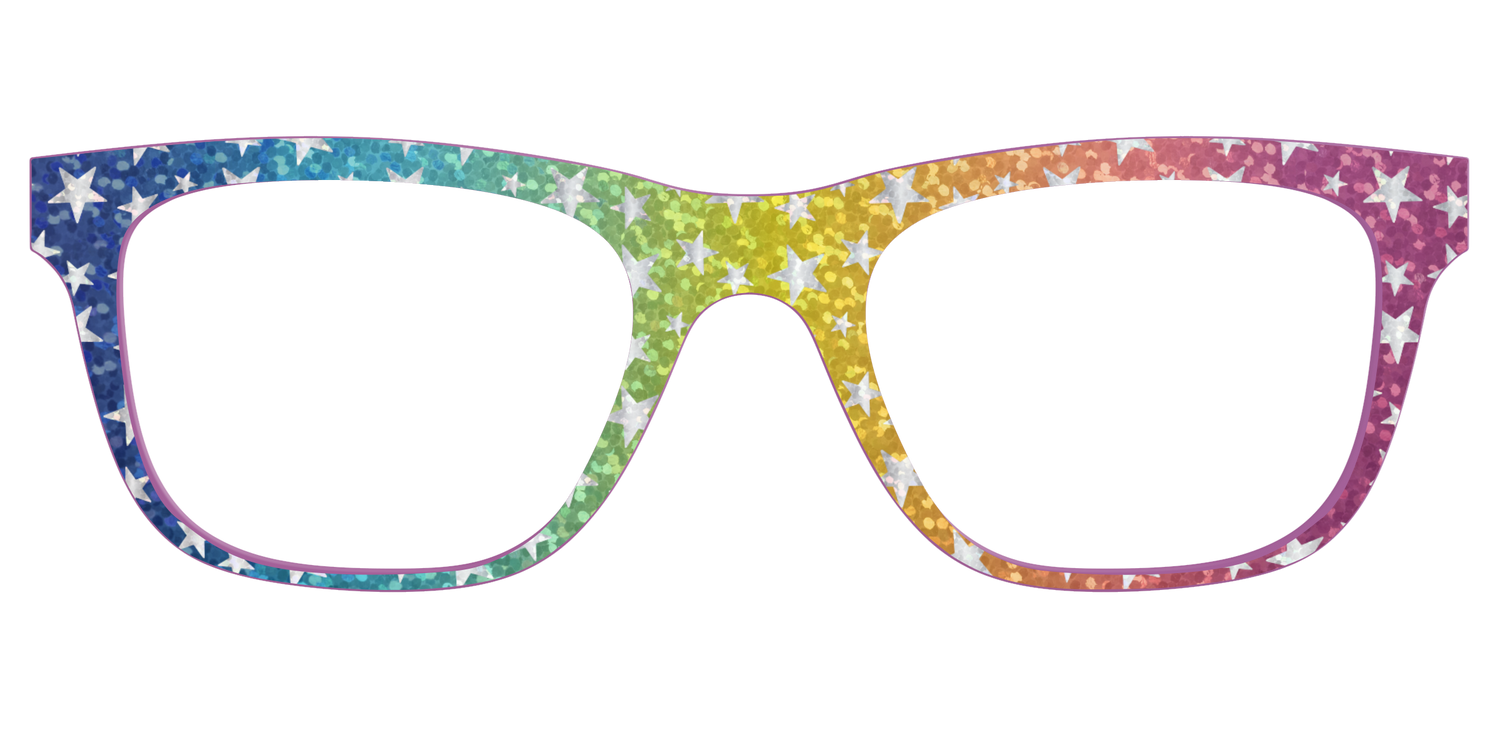 The Iridescent Rainbow Stars - Front Top Image - Pair Eyewear