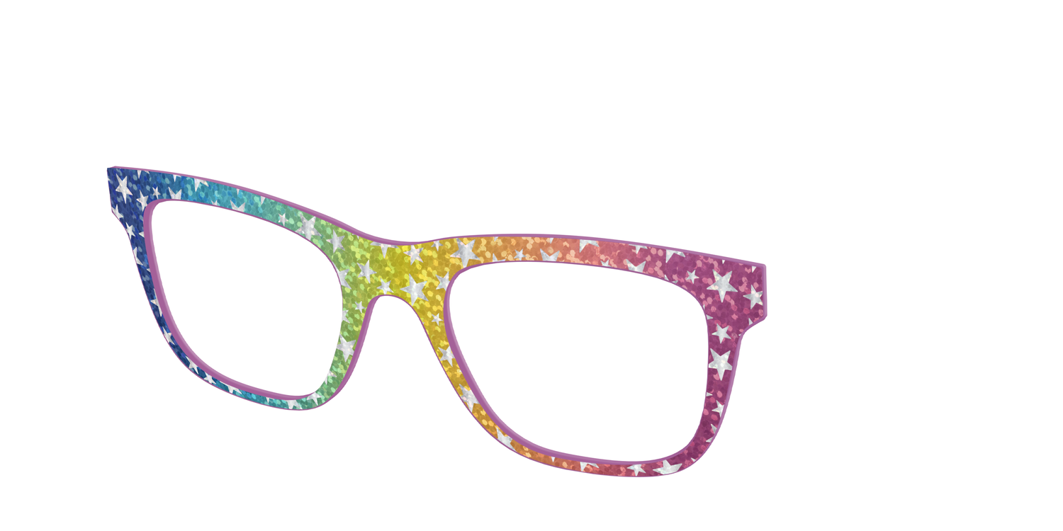 The Iridescent Rainbow Stars - Angle Top Image - Pair Eyewear