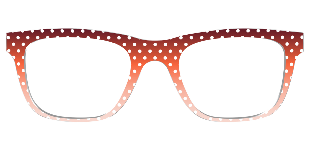 The Maroon to Blush Gradient Polka Dot - Front Top Image - Pair Eyewear