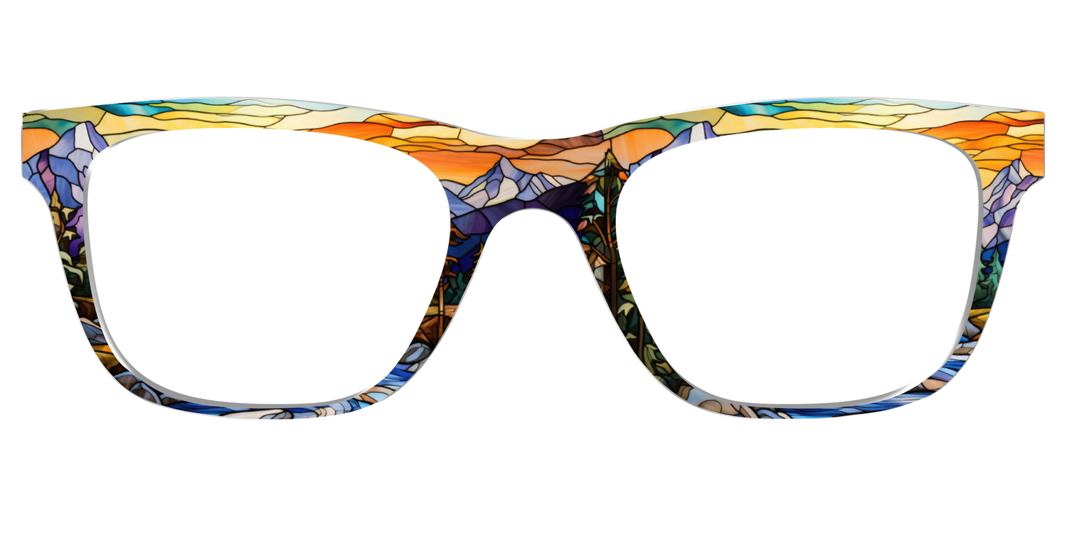 The Mountainscape Stained Glass - Front Top Image - Pair Eyewear